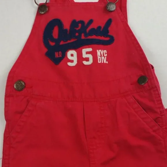OshKosh B'gosh Red Bib Overalls Baby Boy - Picture 6 of 11
